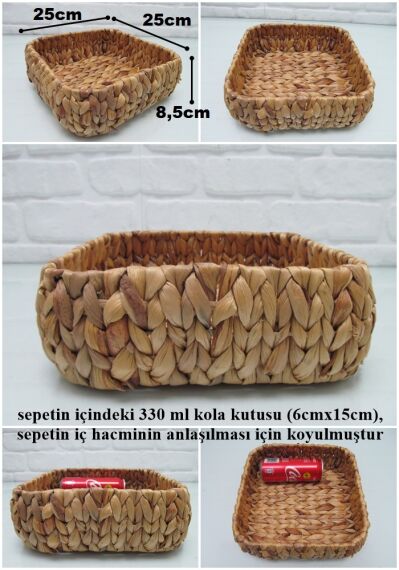 sd28068 dekoratif no2 kare hasır sepet - 1