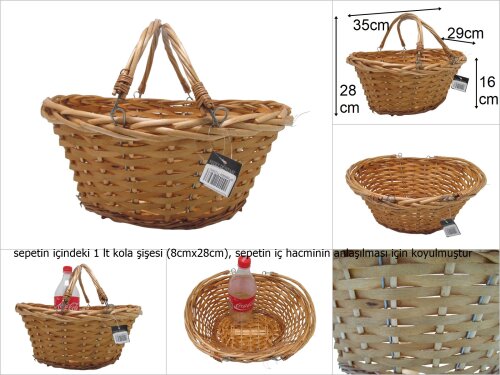sd29343 sapları katlanan bal rengi hasır sepet - 