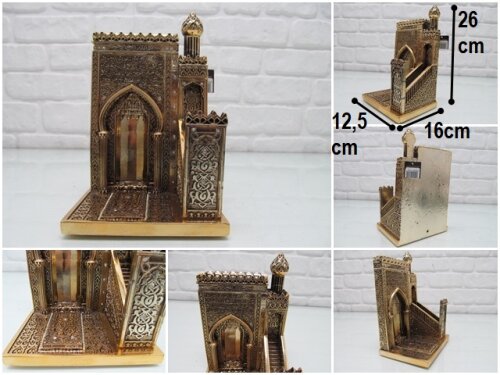 sd36150 dekoratif gold boyalı döküm polyester kıble ve minber obje - 