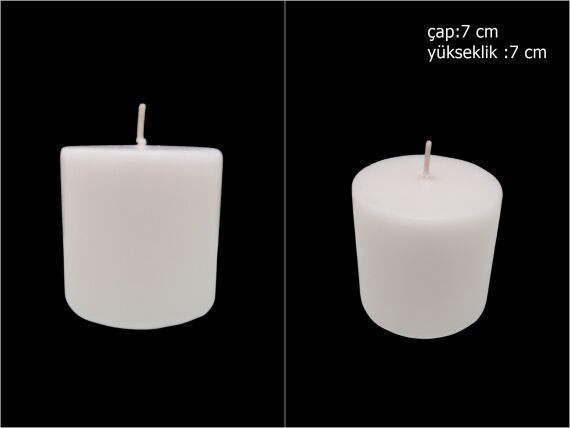 sd39846 dekoratif silindir beyaz mum 7cmx7cm - 1