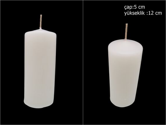 sd39870 dekoratif silindir beyaz mum 5cmx12cm - 1