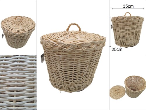 sd45737 naturel kapaklı derin söğüt sepet - 