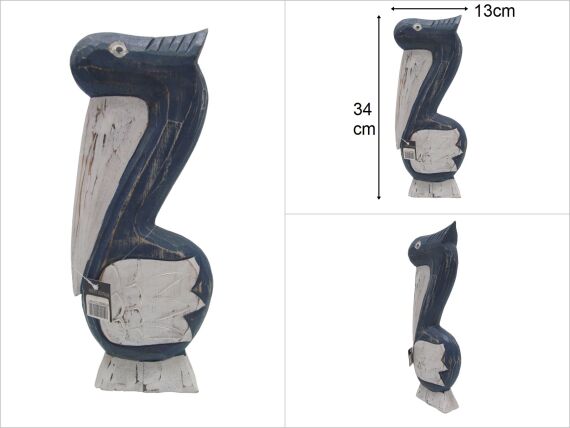 sd45780 ahşap marin pelikan figürü - 1