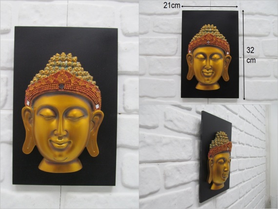 sd46463 dekoratif gold boyalı buda büst tablo - 1