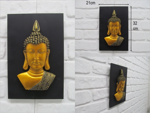 sd46465 dekoratif gold boyalı buda büst tablo - 1
