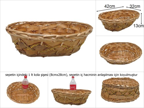sd47279 gold ip dekorlu bal rengi oval sepet - 