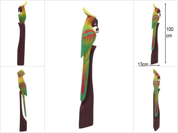 sd47289 dekoratif ahşap oyma papağan - 1
