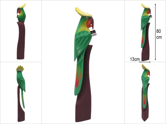 sd47290 dekoratif ahşap oyma papağan - 1