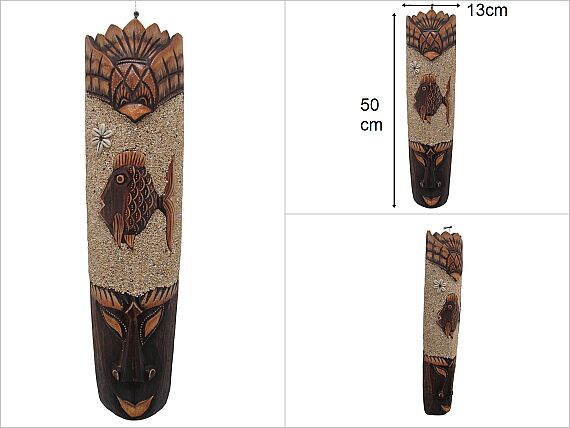 sd47843 dekoratif ahşap kumlu otantik mask - 1