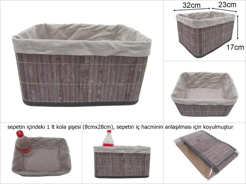sd48466 dekoratif katlanır düzenleyici bambu sepet - 