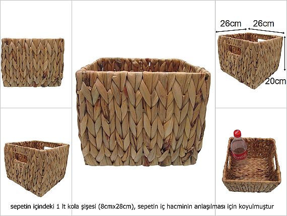 sd48911 dekoratif kare no1 düzenleyici hasır sepet - 1