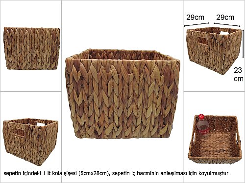 sd48912 dekoratif kare no2 düzenleyici hasır sepet - 