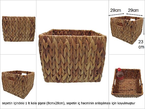 sd48912 dekoratif kare no2 düzenleyici hasır sepet - 1