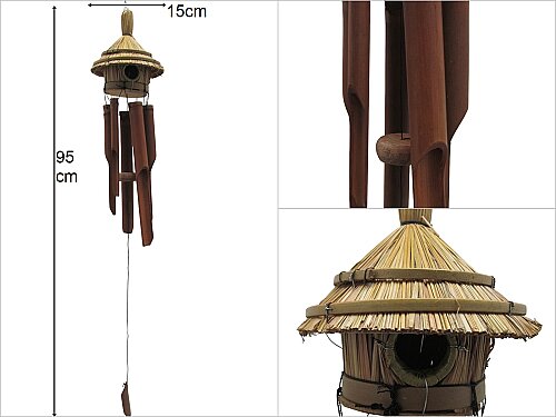 sd49109 kuş yuvalı bambu rüzgar çanı - 