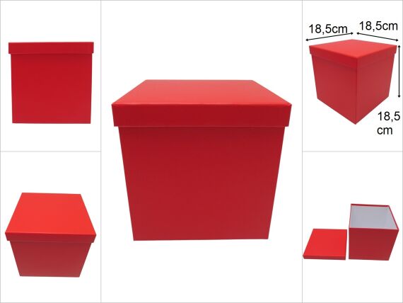 sd49236 kare no6 kırmızı karton küp hediye kutusu - 1