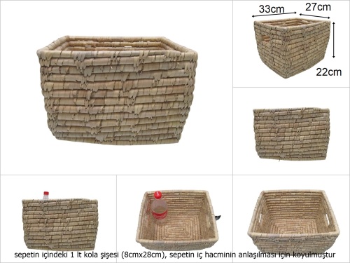 sd49674 dekoratif no3 hurma lifi hasır sepet - 