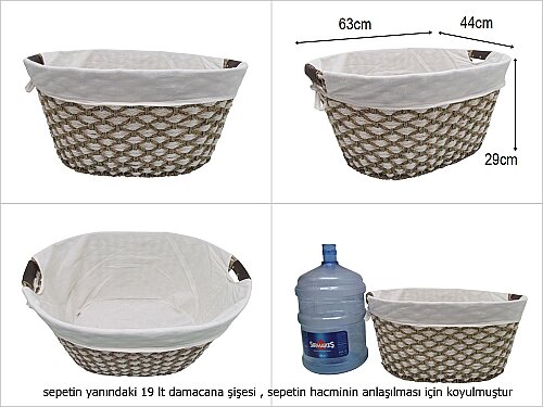 sd49803 metal iskelet üzerine karft ve hasır örülü kumaşlı oval battal sele - 