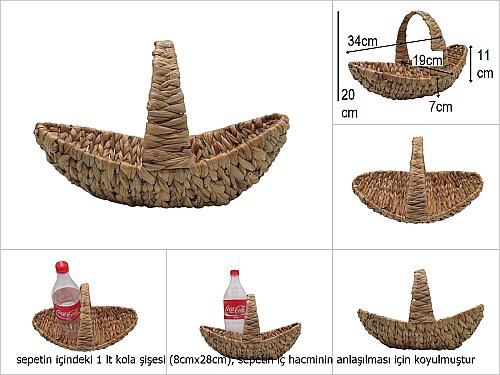sd49954 dekoratif üstten saplı no1 gondol sepet - 