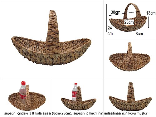 sd49955 dekoratif üstten saplı no2 gondol sepet - 