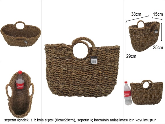 sd50241 dekoratif halka kulplu no1 hasır çanta - 1