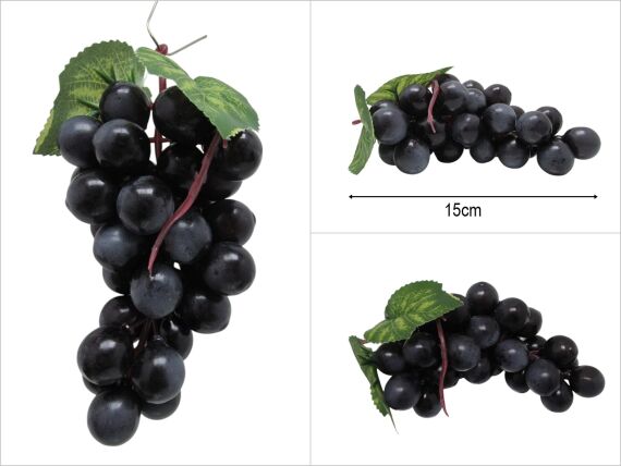 sd50637 siyah plastik yapay salkım üzüm - 1