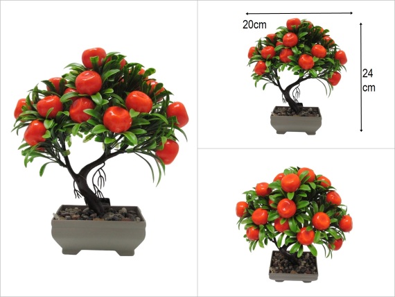 sd50693 plastik saksılı yapay mandalina ağacı - 1