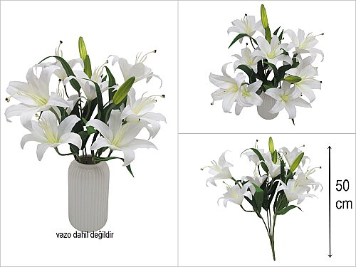sd51062 beyaz lilyum demeti (9 çiçek+3 tomurcuk) - 