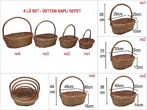 sd51274 üstten saplı oval bal rengi sepet 4 lü set - UYGUN FİYATLAR KAMPANYALI SEPETLER KATEGORİSİNDE