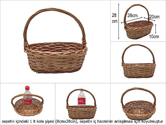 sd51275 üstten saplı no1 oval bal rengi sepet - 1