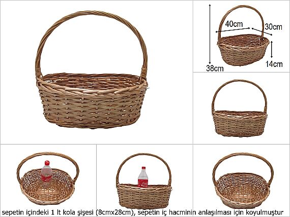 sd51277 üstten saplı no3 oval bal rengi sepet - 1