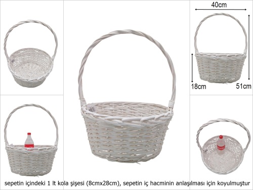 sd51279 üstten saplı yuvarlak mat beyaz sepet - (1)