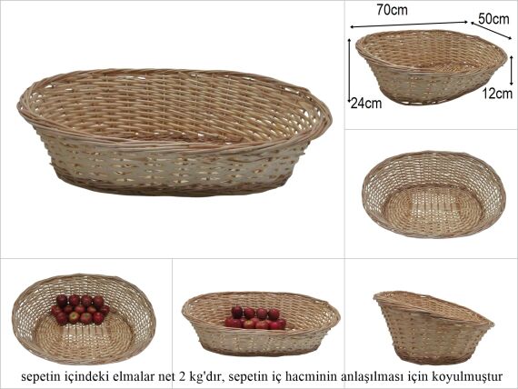 sd51283 önü alçak arkası yüksek no3 oval söğüt sepet - 1