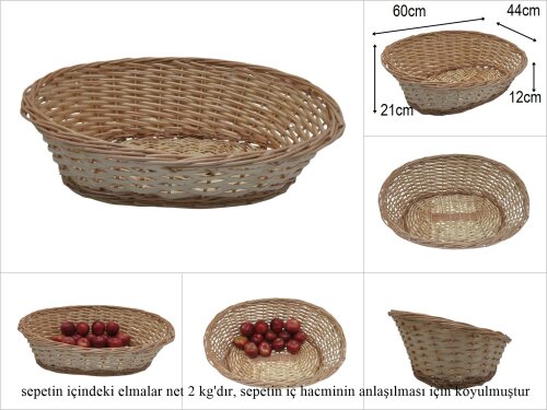 sd51284 önü alçak arkası yüksek no2 oval söğüt sepet - 