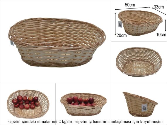 sd51285 önü alçak arkası yüksek no1 oval söğüt sepet - 1
