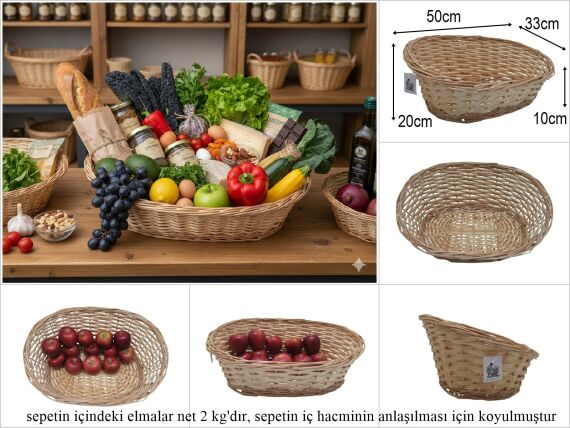sd51285 önü alçak arkası yüksek no1 oval söğüt sepet - 2