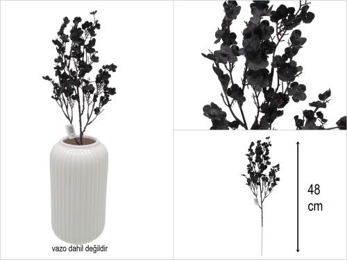 sd51343 dekoratif yapay siyah çiçek dalı - 