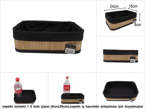 sd51957 dekoratif dikdörtgen no1 düzenleyici bambu sepet - 