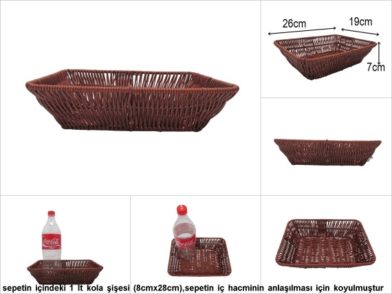 sd51962 rattan görünümlü dikdörtgen pvc sepet - 1