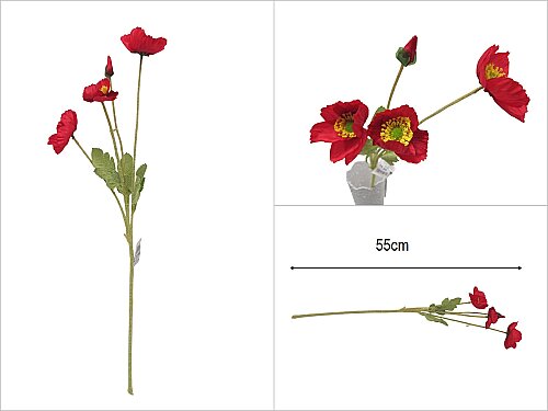 sd52072 yapay kırmızı gelincik çiçeği - 