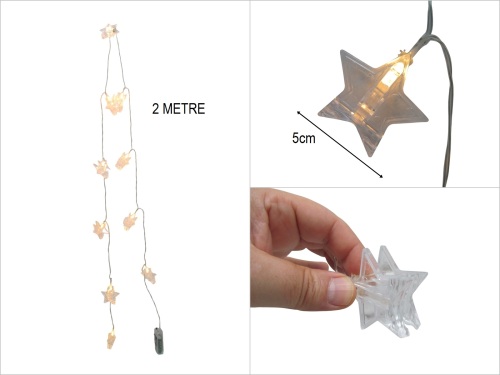 sd52145 dekoratif 2 metre mandallı yıldız sarı led - 