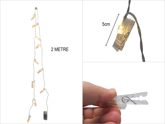 sd52146 dekoratif 2 metre mandallı sarı led - 1