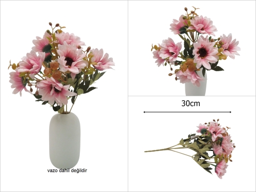 sd52174 yapay pembe krizantem çiçeği demeti - 