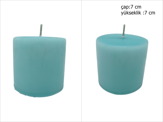 sd52235 dekoratif silindir turkuaz mum 7cmx7cm - 1