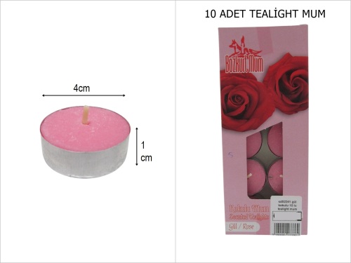 sd52241 gül kokulu 10 lu tealight mum - 
