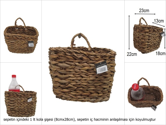 sd52278 dekoratif hasır kapı duvar sepeti - 1