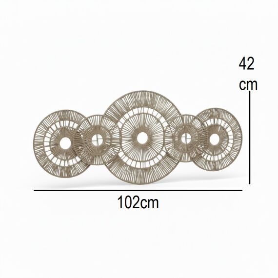 sd52333 metal iskelet üzerine doğal rattan örülü dekoratif duvar dekoru - 1