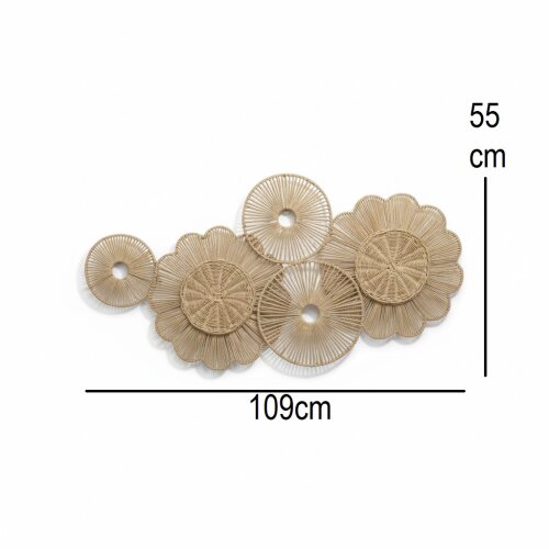 sd52334 metal iskelet üzerine doğal rattan örülü dekoratif duvar dekoru - 
