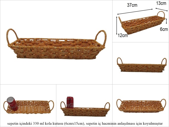 sd52386 no1 rattan görünümlü pvc dikdörtgen sepet - 1