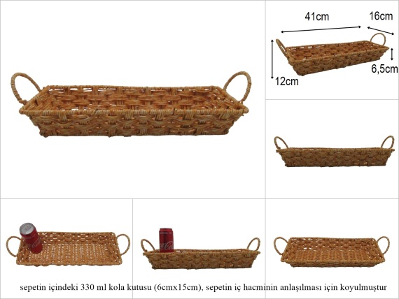 sd52387 no2 rattan görünümlü pvc dikdörtgen sepet - 1
