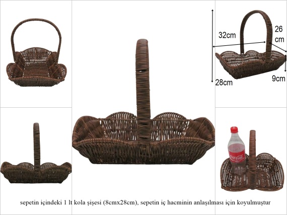 sd52393 rattan görünümlü no2 üstten saplı pvc sepet - 1